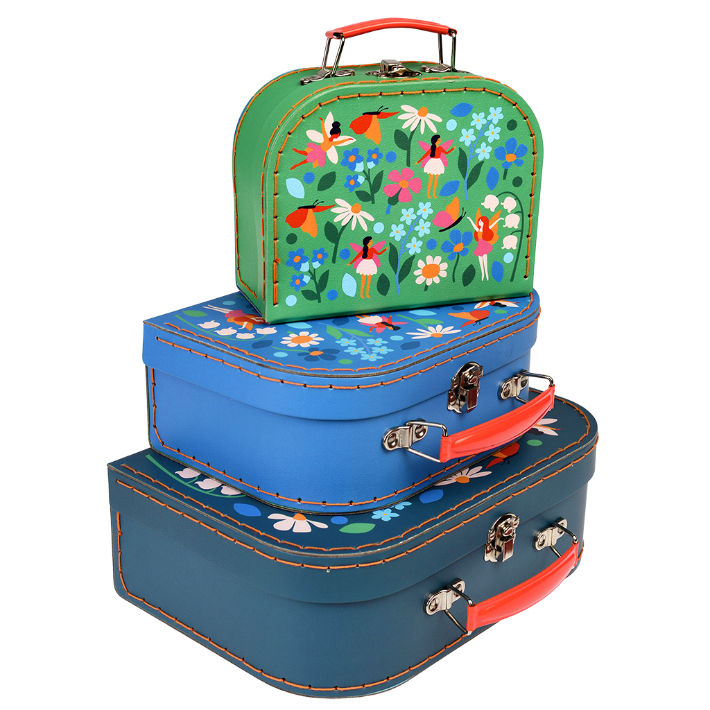 storage cases (set of 3) - fairies in the garden