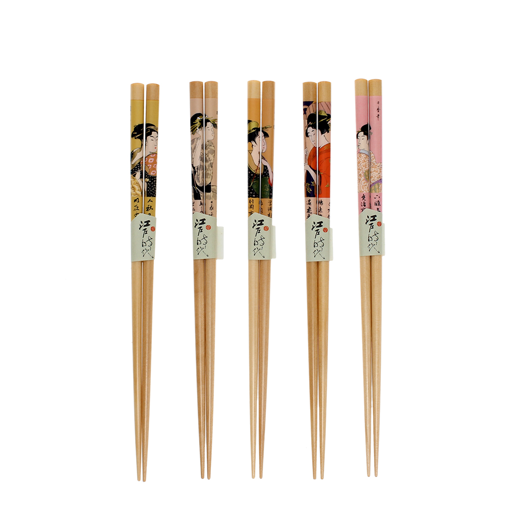 wooden chopsticks (pack of 5 pairs) - geisha