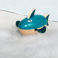 wooden wind-up bath toy - shark