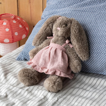 peluche douce - lapin rose