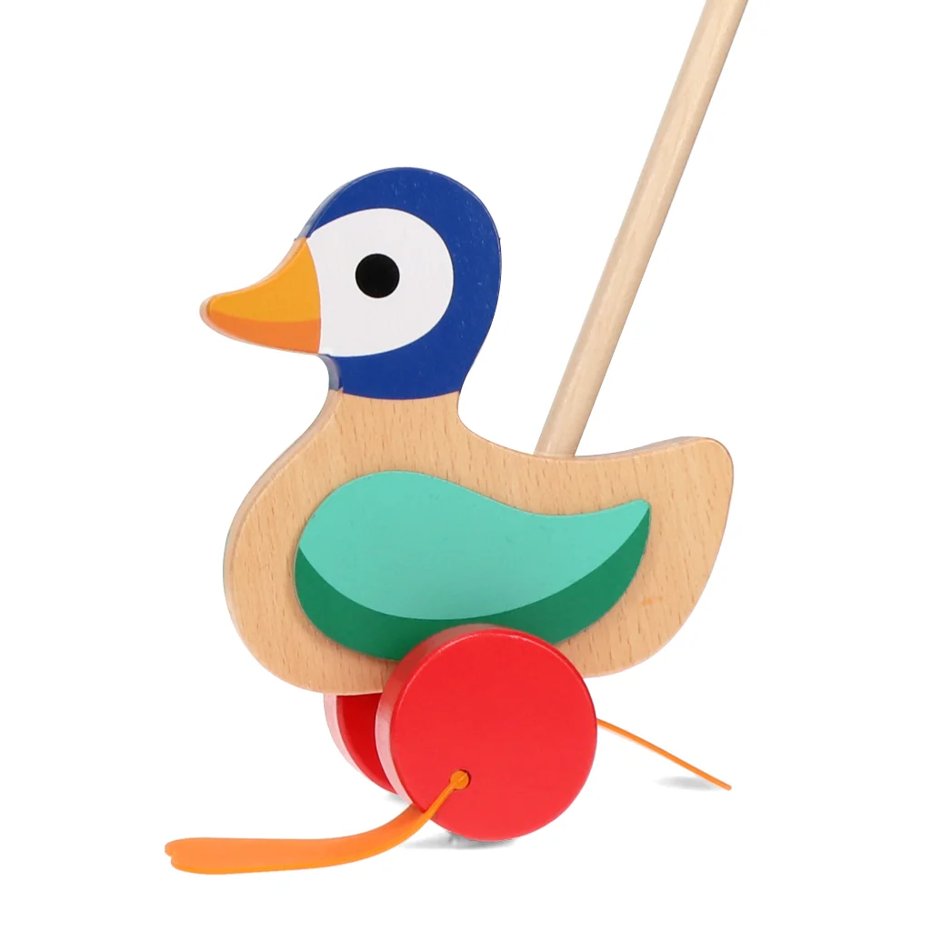 wooden push along flapping duck