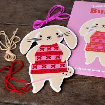 learn to sew wooden hand-stitch set - bunny learn to sew wooden hand-stitch set - bunny