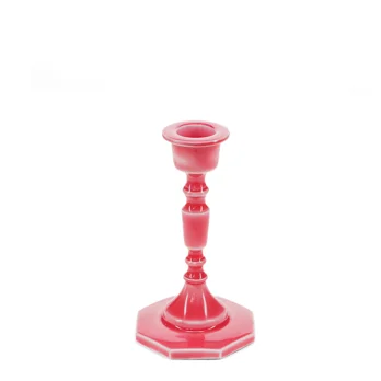 enamel candlestick (13cm) - vibrant pink enamel candlestick (13cm) - vibrant pink