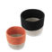 round jute storage baskets (set of 2) - black & orange