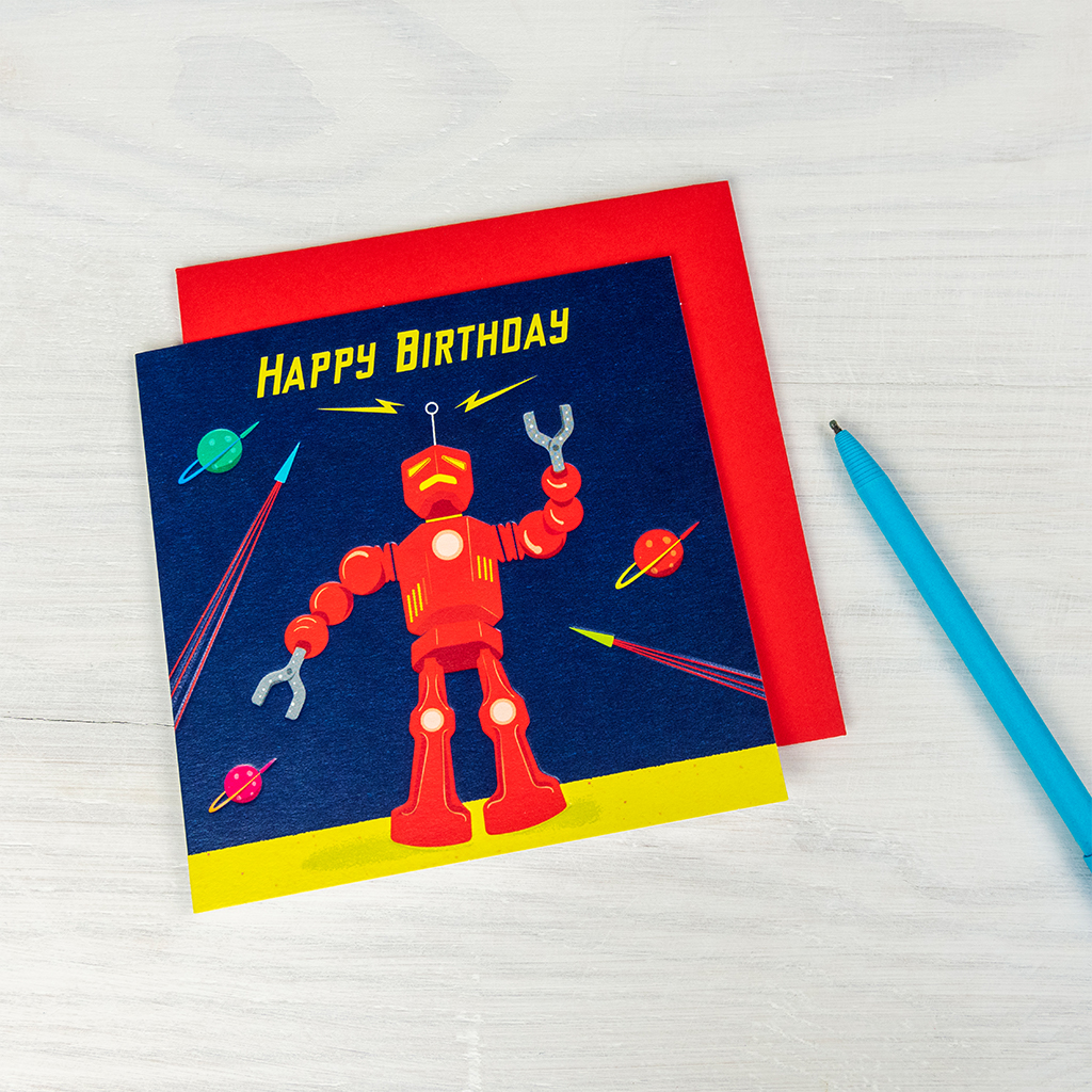 birthday card - sci-fi robot