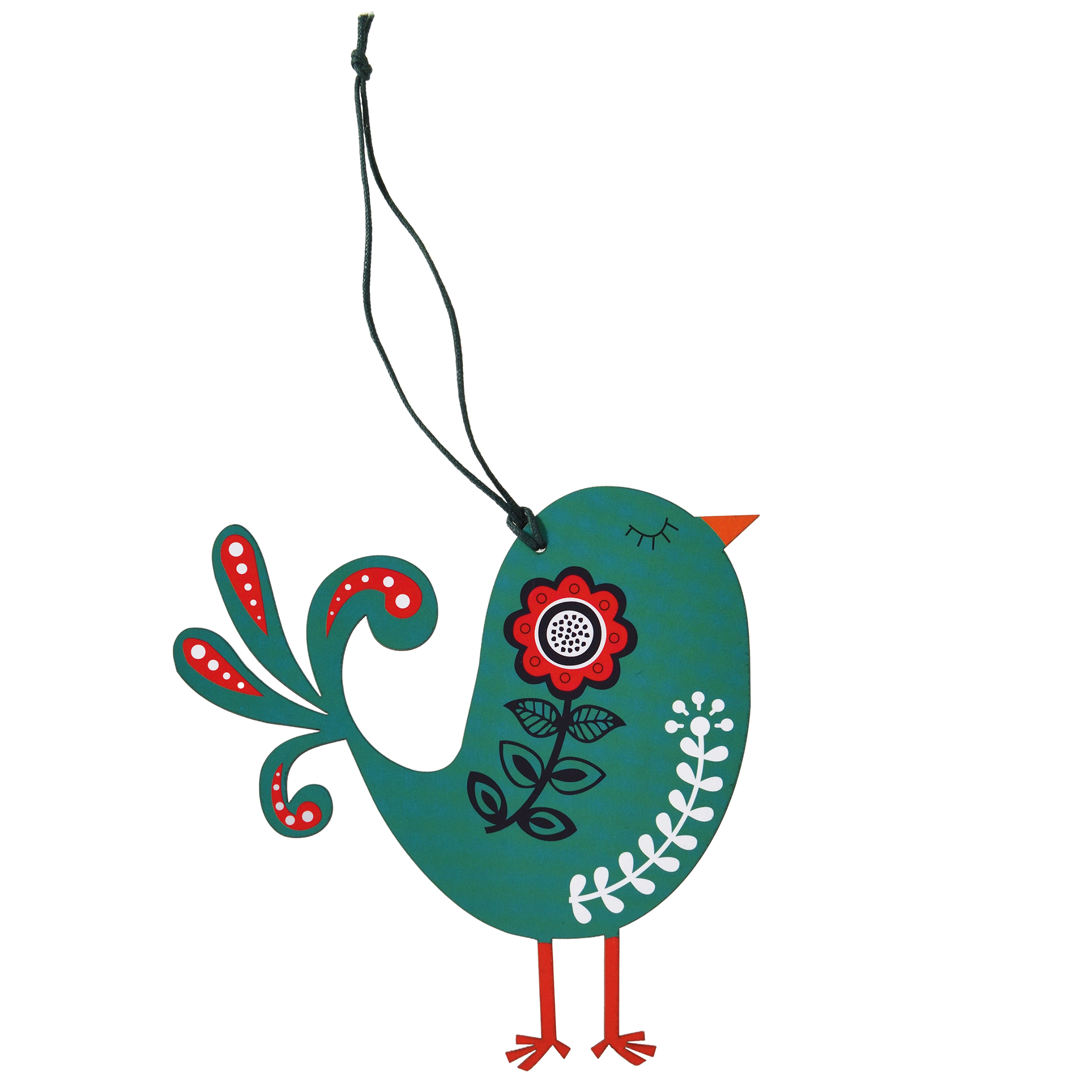 green wooden bird christmas decoration