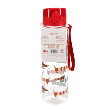 gourde avec couvercle à bouton-poussoir 700ml - chien saucisse