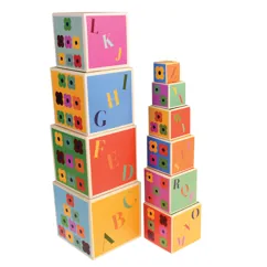 ensemble de 10 blocs empilables colourful creatures