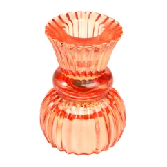 double ended glass candle holder - orange double ended glass candle holder - orange