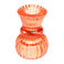 bougeoir à double bout en verre orange brûlé