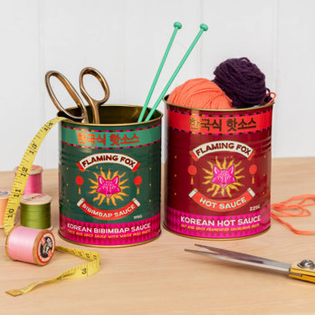 mittelgroße deko-dosen aus metall (2-er set) - flaming fox sauces