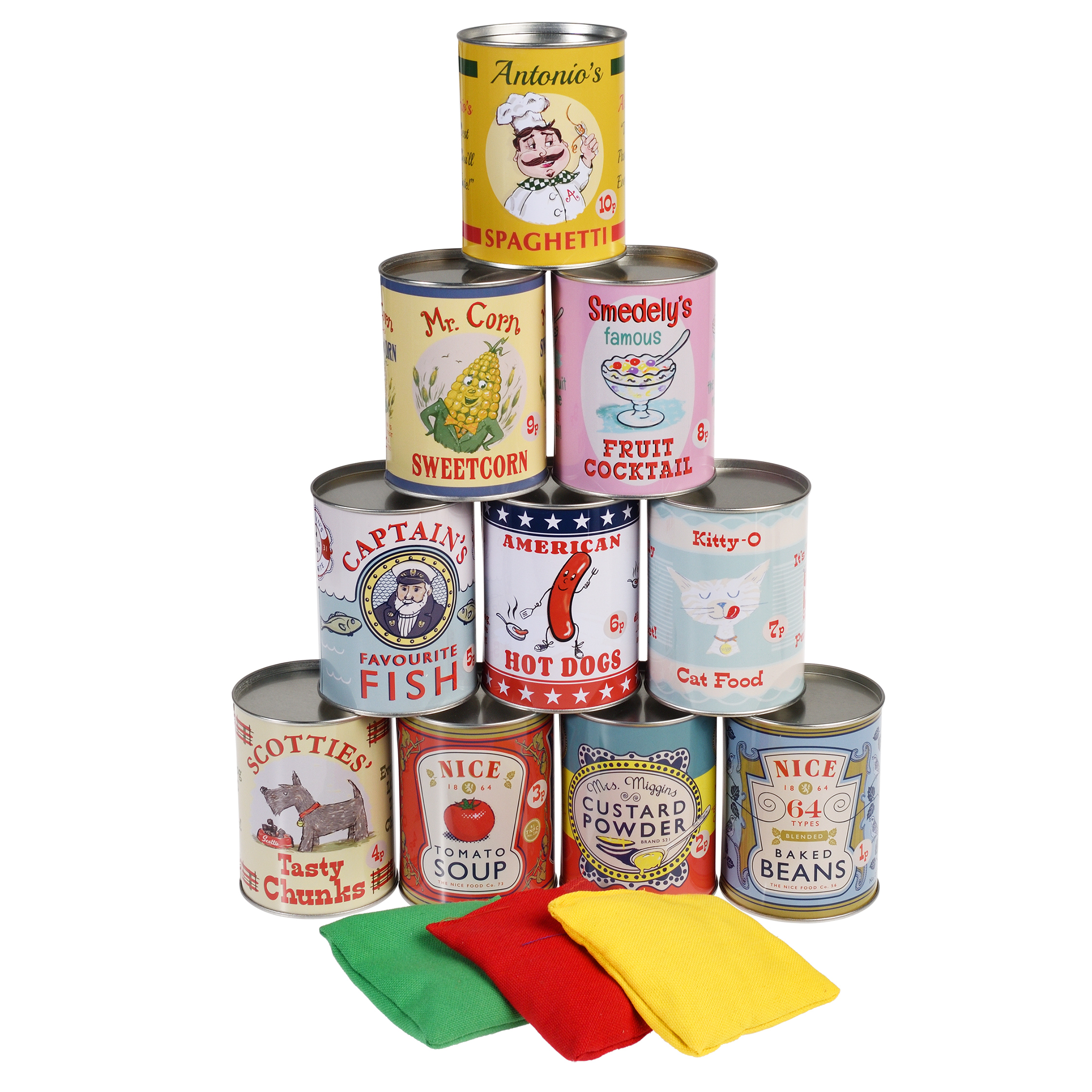 jeu traditionnel de boîtes de conserve