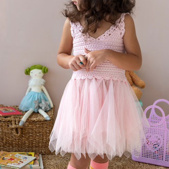 robe au crochet (3-4 ans) - rose pâle