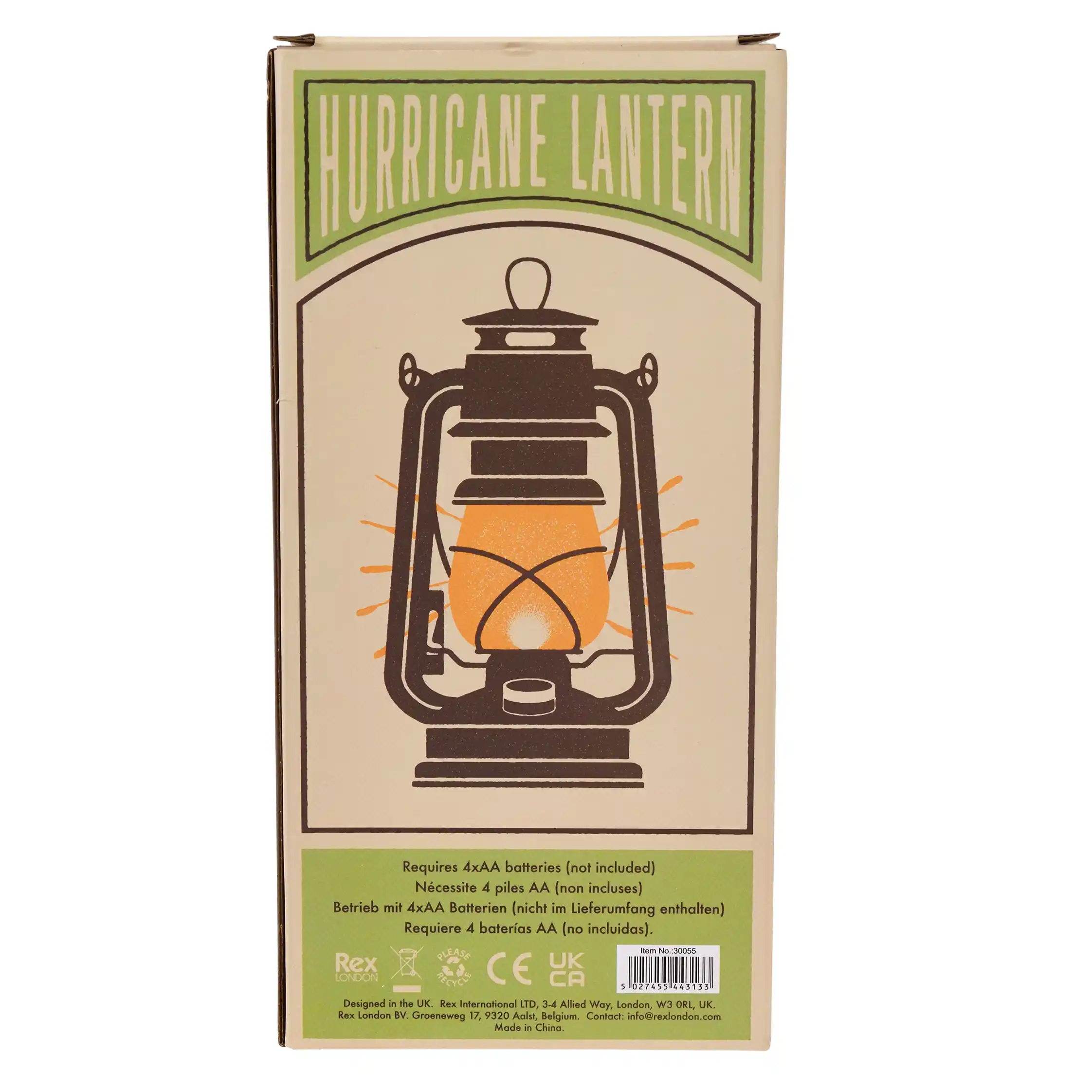 led hurricane lantern - orange