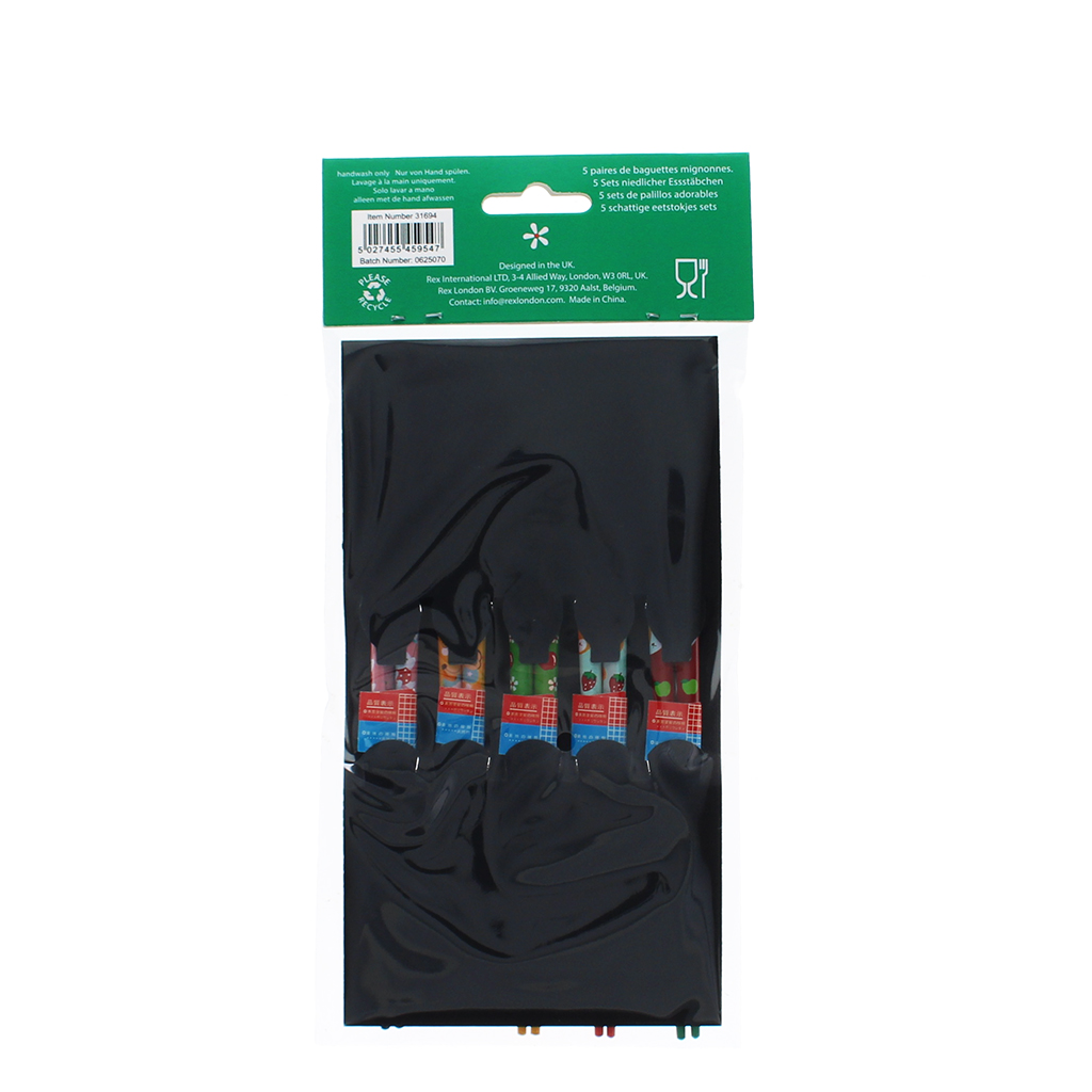 children's bamboo chopsticks (pack of 5 pairs) - super cute animals