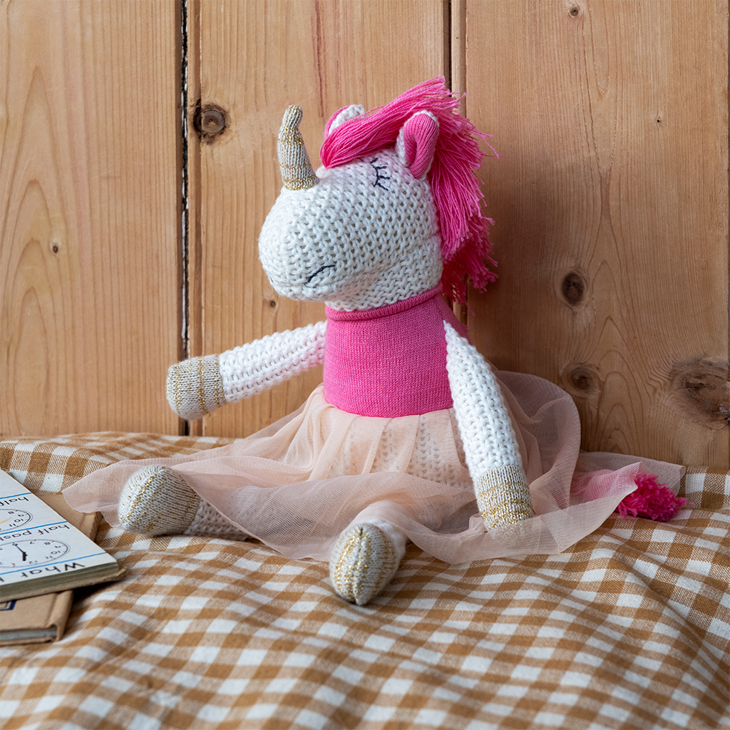 knitted soft toy - unicorn