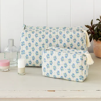 quilted wash bag - cornflower quilted wash bag - cornflower