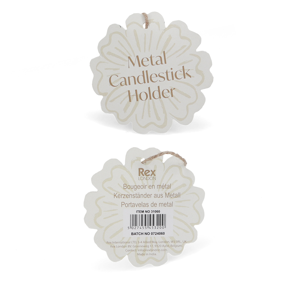 enamel chamberstick candle holder - vibrant pink