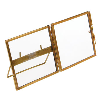 cadre photo en verre laiton 8 x 8cm
