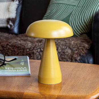 dimmable mushroom touch lamp - mustard yellow