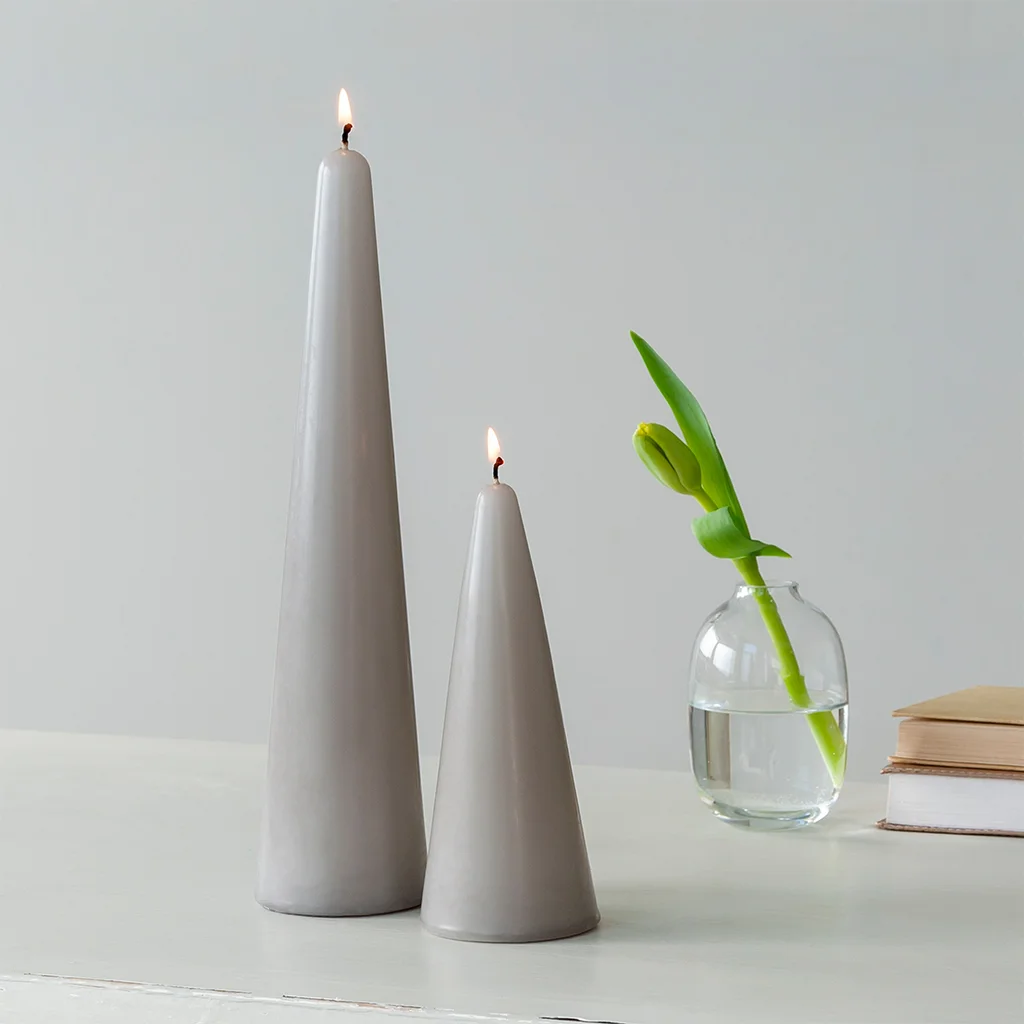 small cone candle - light grey