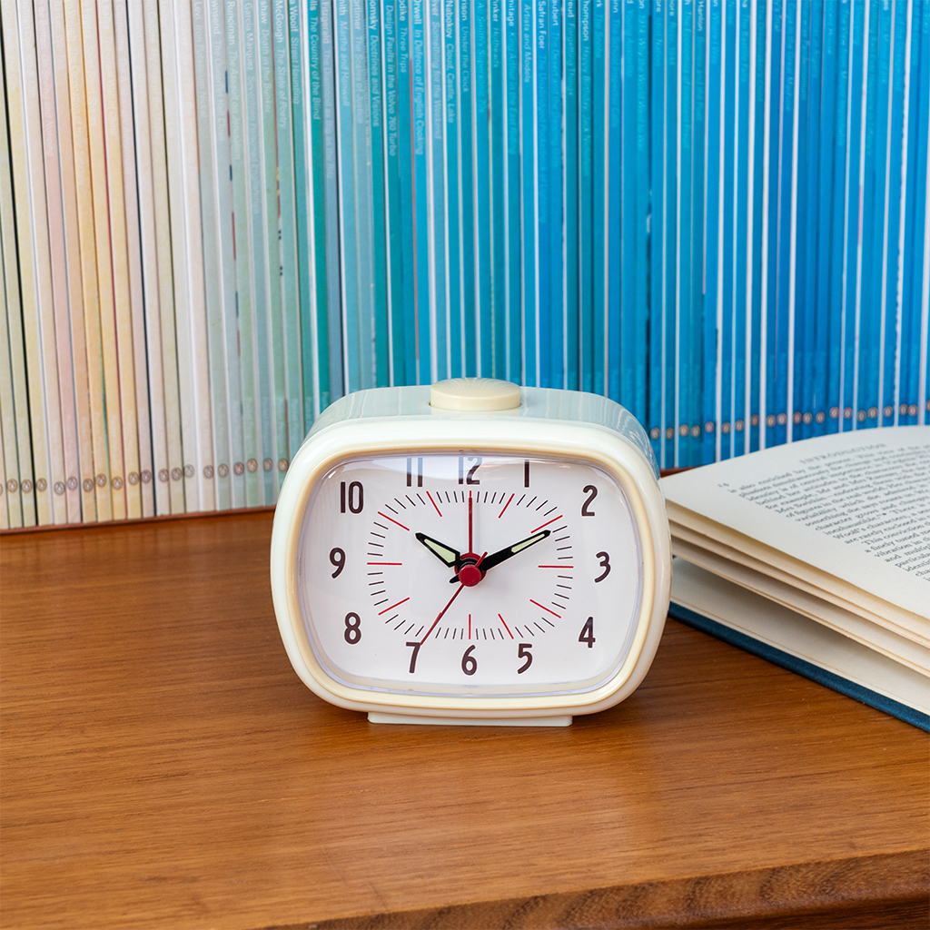 retro alarm clock - ivory white