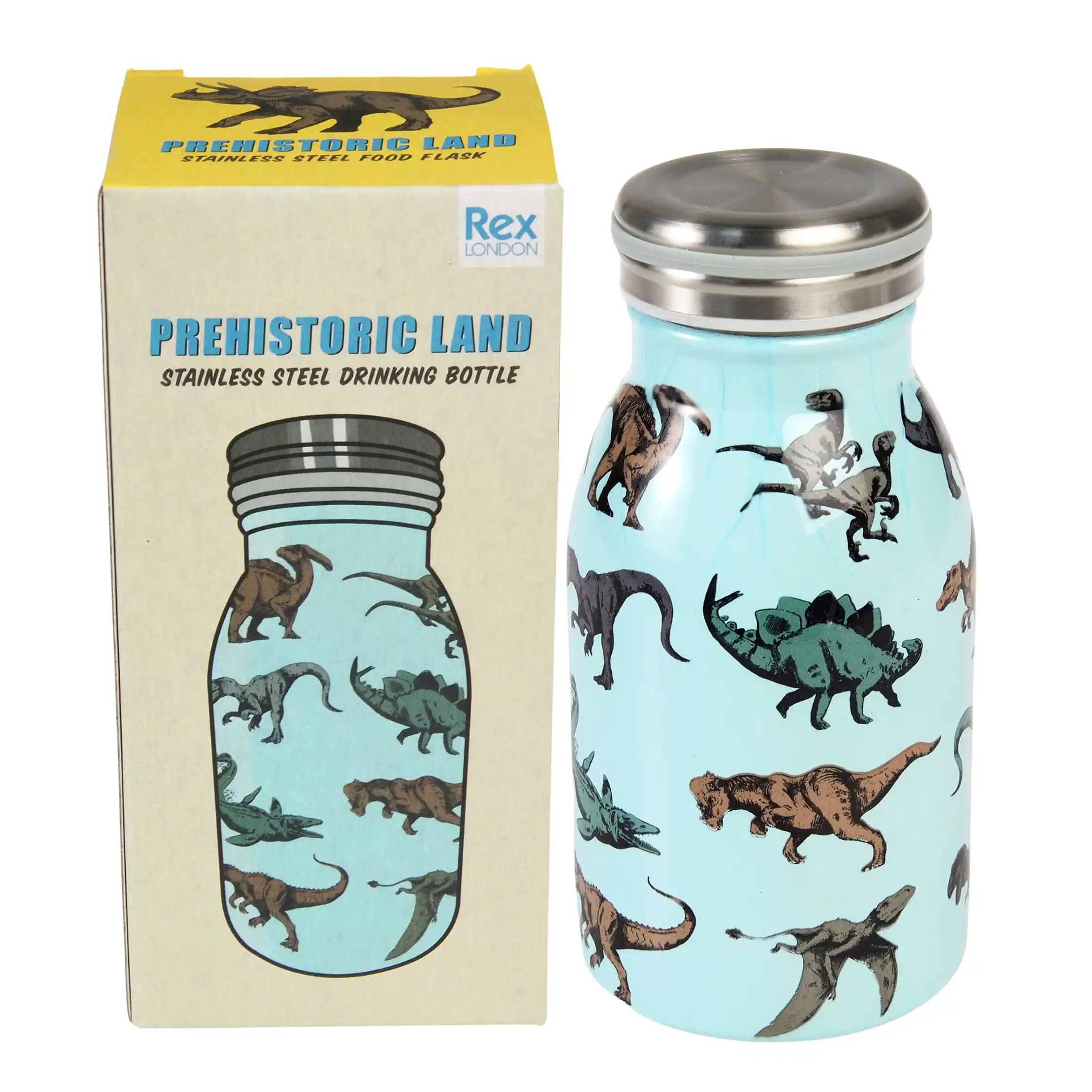 kleine wasserflasche aus edelstahl prehistoric land 250ml