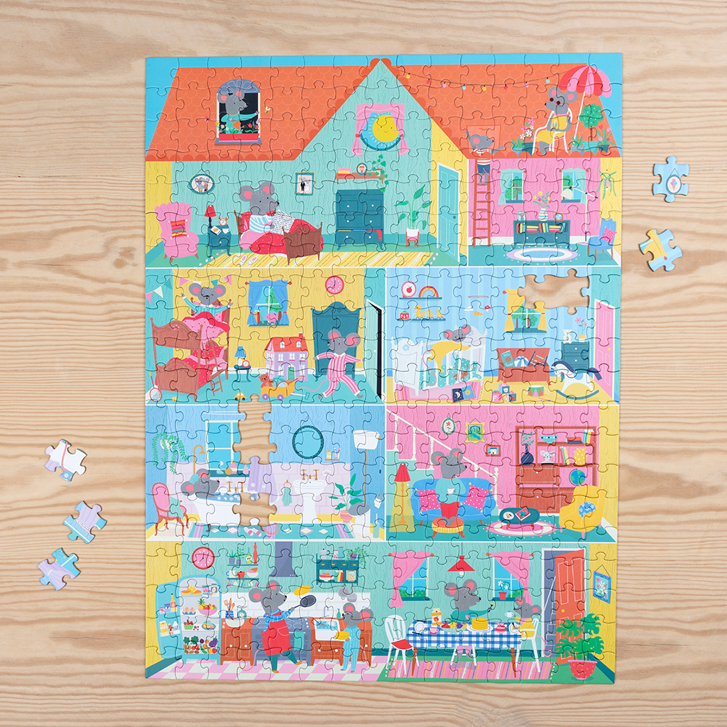 jigsaw puzzle (300 pieces) - mouse in a house
