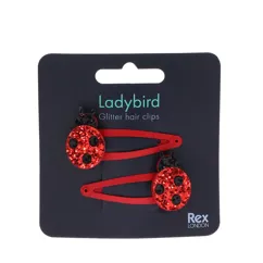 ladybird glitter hair clips (set of 2)