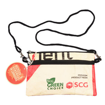 recycled cement bag travel pouch