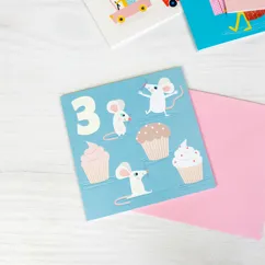 birthday card - mouse 'three' birthday card - mouse 'three'