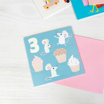 birthday card - mouse 'three' birthday card - mouse 'three'