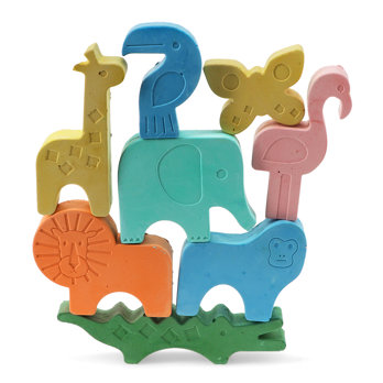 eight animal stacking chalks - wild wonders