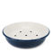 round two-part enamel soap dish - petrol blue