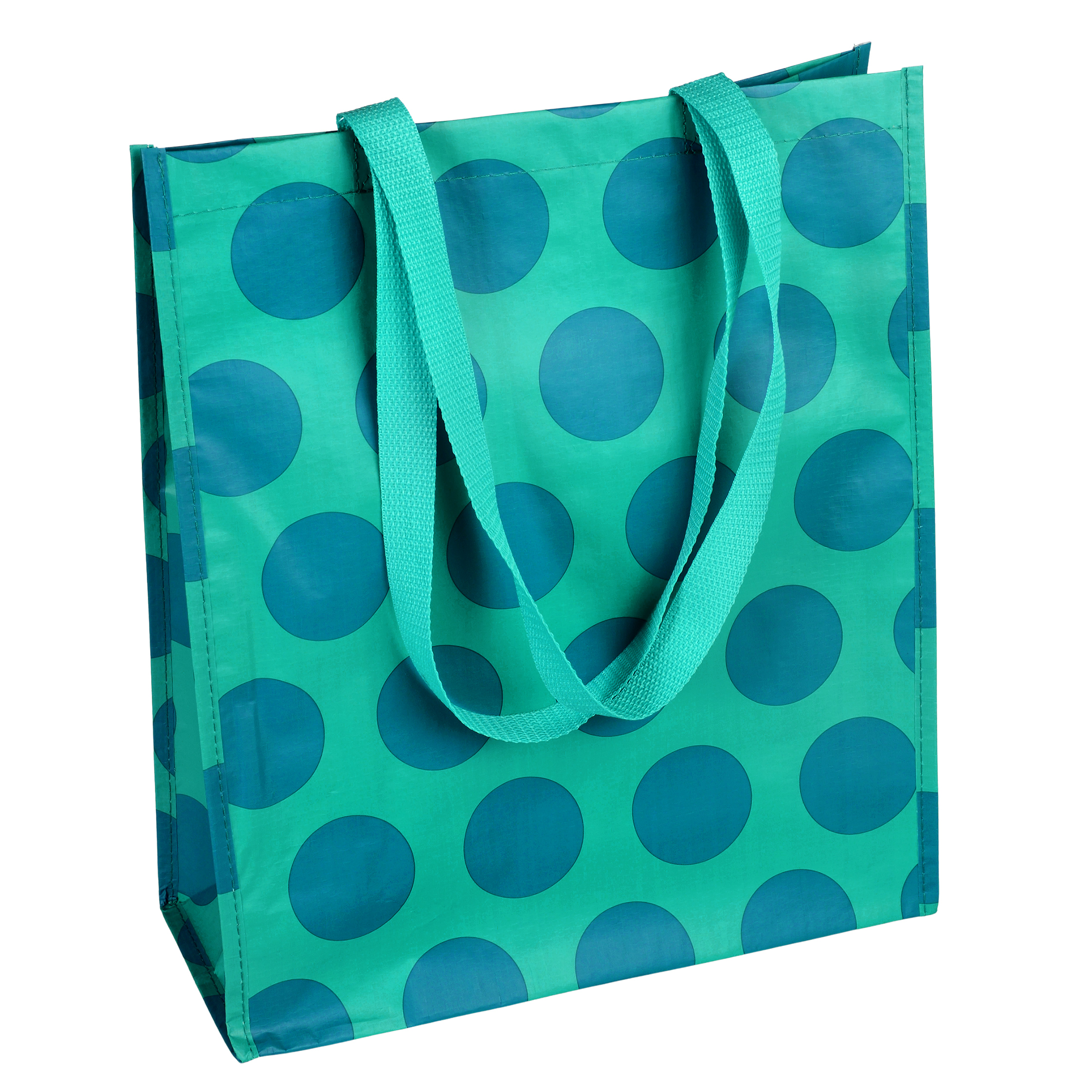 shopping bag - blue on turquoise spotlight