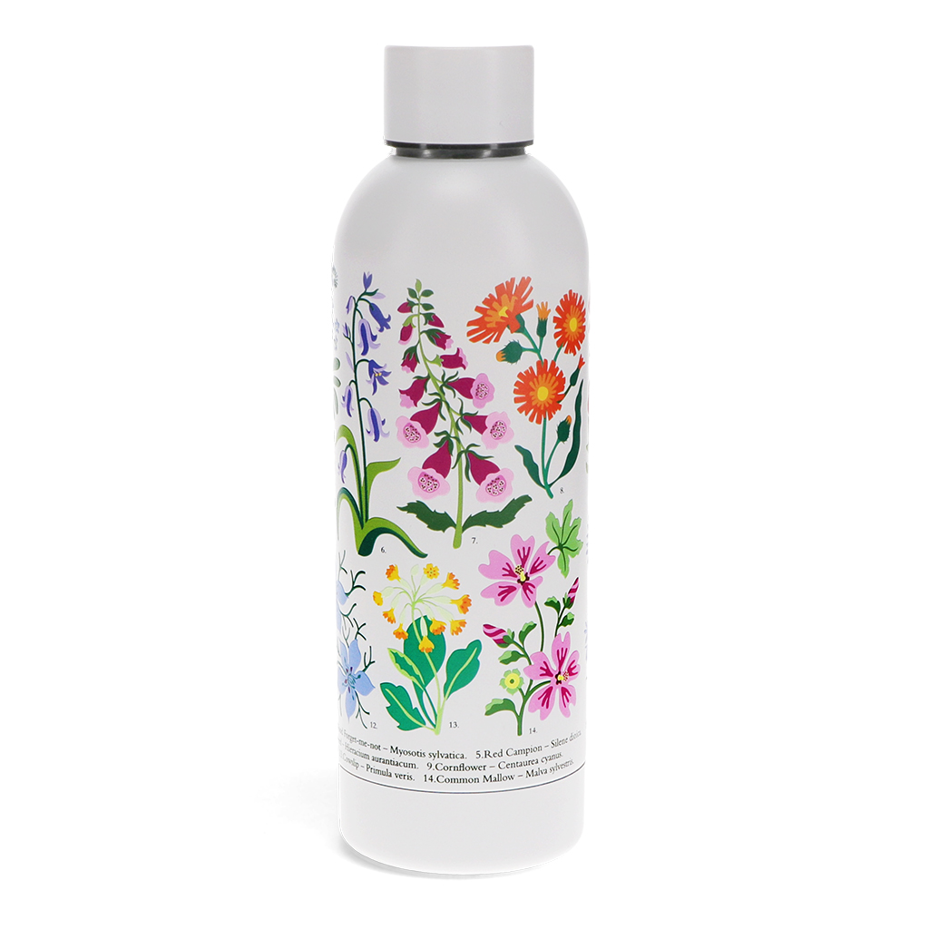 gummierte edelstahlflasche 500ml - wild flowers