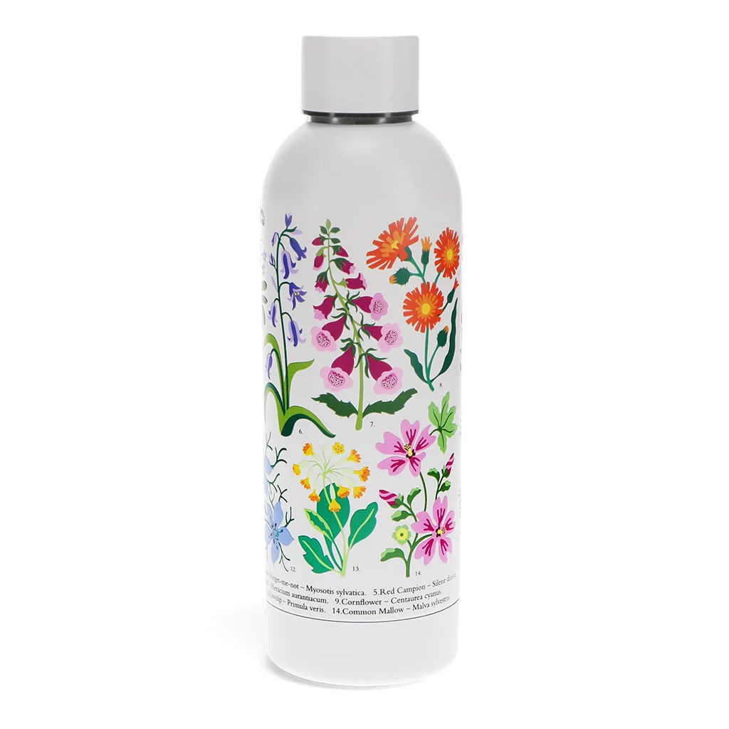 gummierte edelstahlflasche 500ml - wild flowers