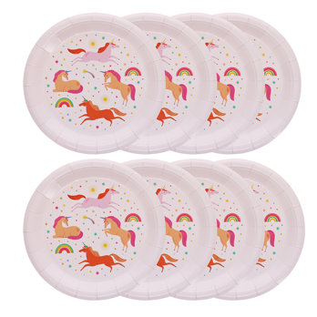 paper plates (pack of 8) - unicorn