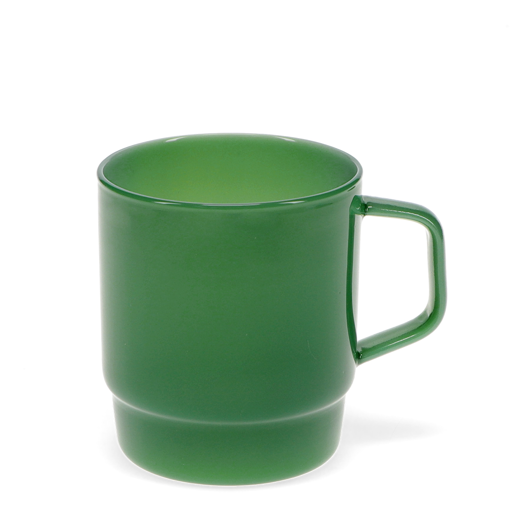 stacking glass coffee cup 280ml - jade green