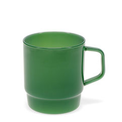 stacking glass coffee cup 280ml - jade green