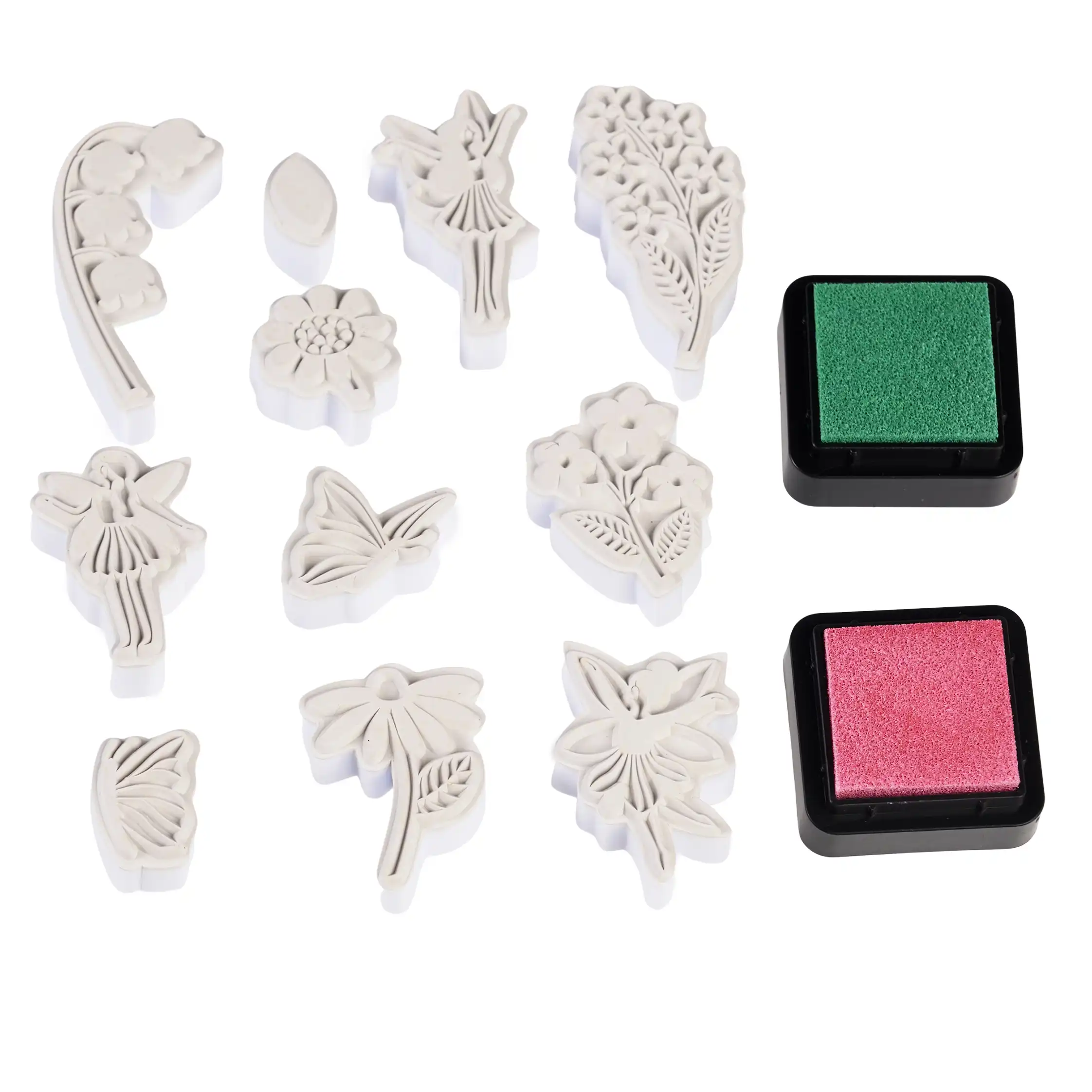 set of mini stamps - fairies in the garden