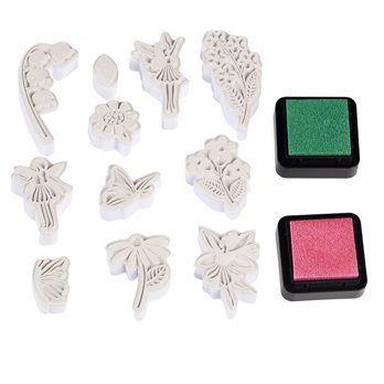 mini-set mit stempeln fairies in the garden