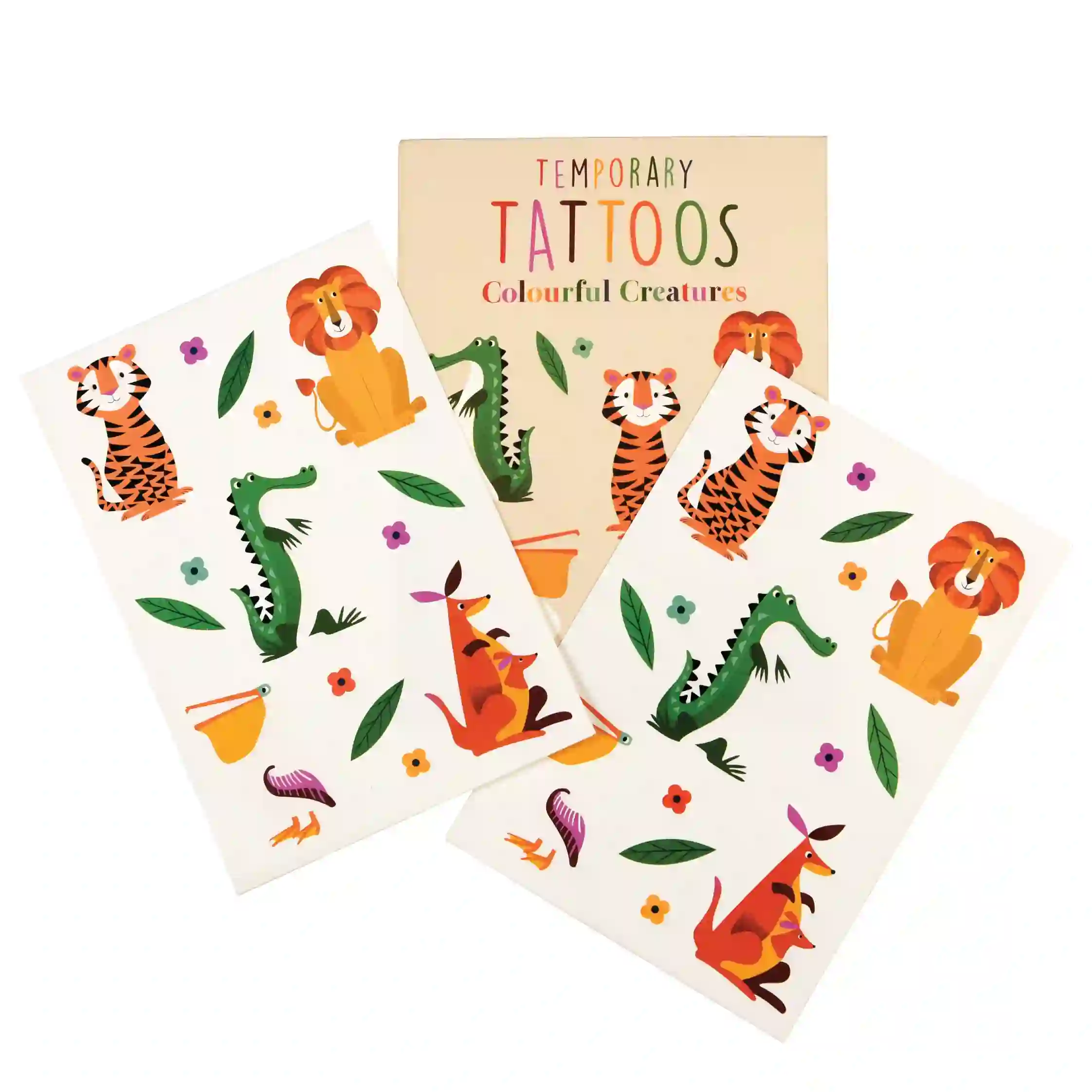 temporary tattoos - colourful creatures