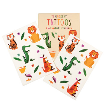 temporary tattoos - colourful creatures