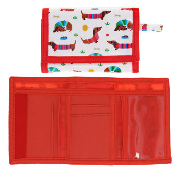 children's wallet - sunny sausage dog
