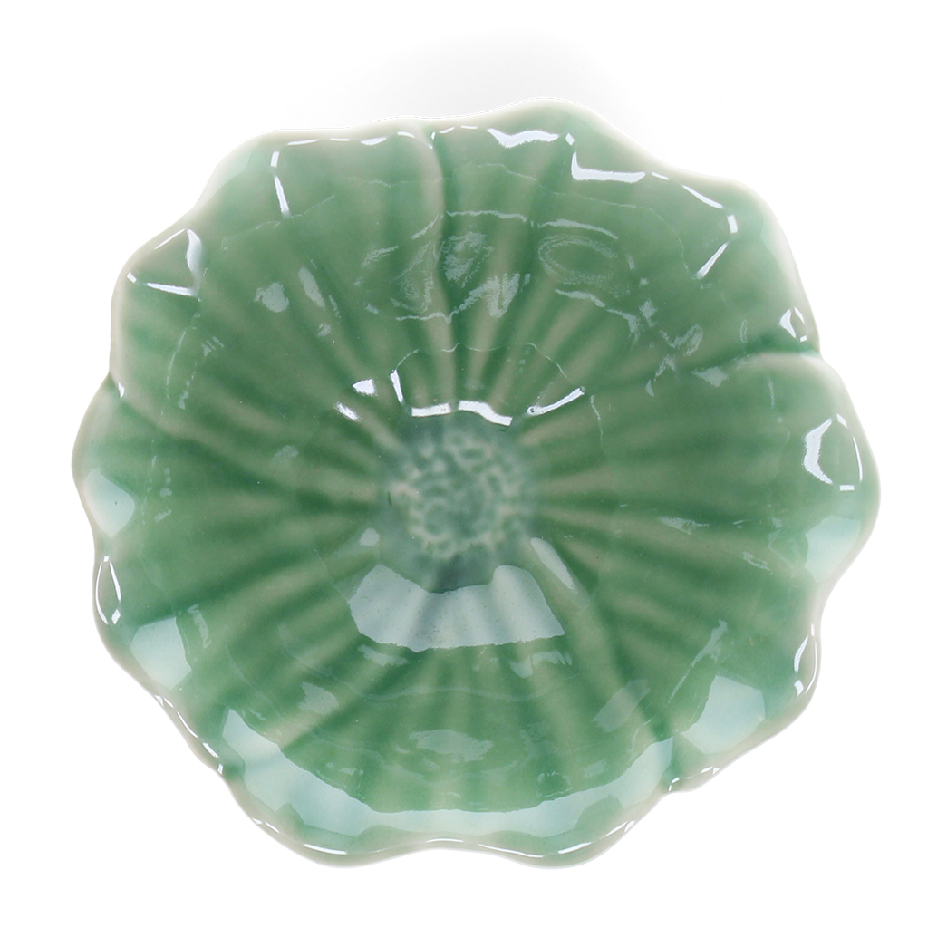 ceramic flower bowl 13cm - green