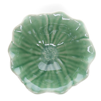 bol à fleurs en céramique 13cm - vert