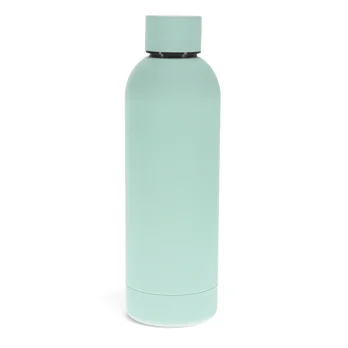 rubber coated steel bottle 500ml - eggshell blue rubber coated steel bottle 500ml - eggshell blue