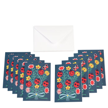 cartes de voeux ladybird (lot de 10)