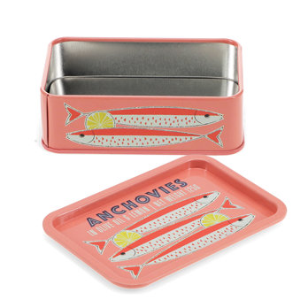 boîte de conservation miniature avec couvercle - anchovies
